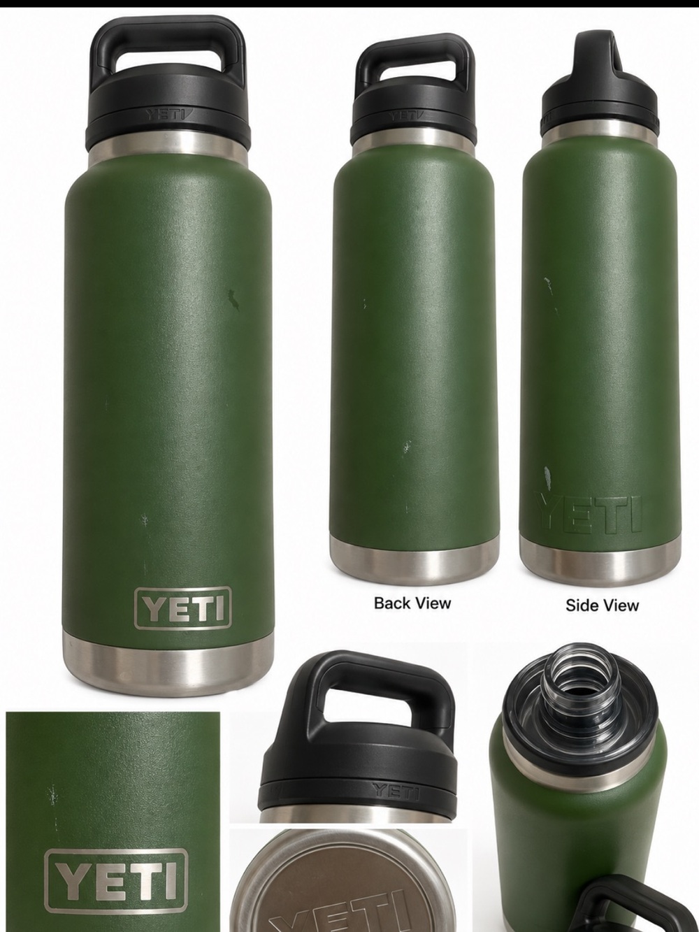YETI Rambler 36 oz Camp Green Bottle Chug Cap Discontinued